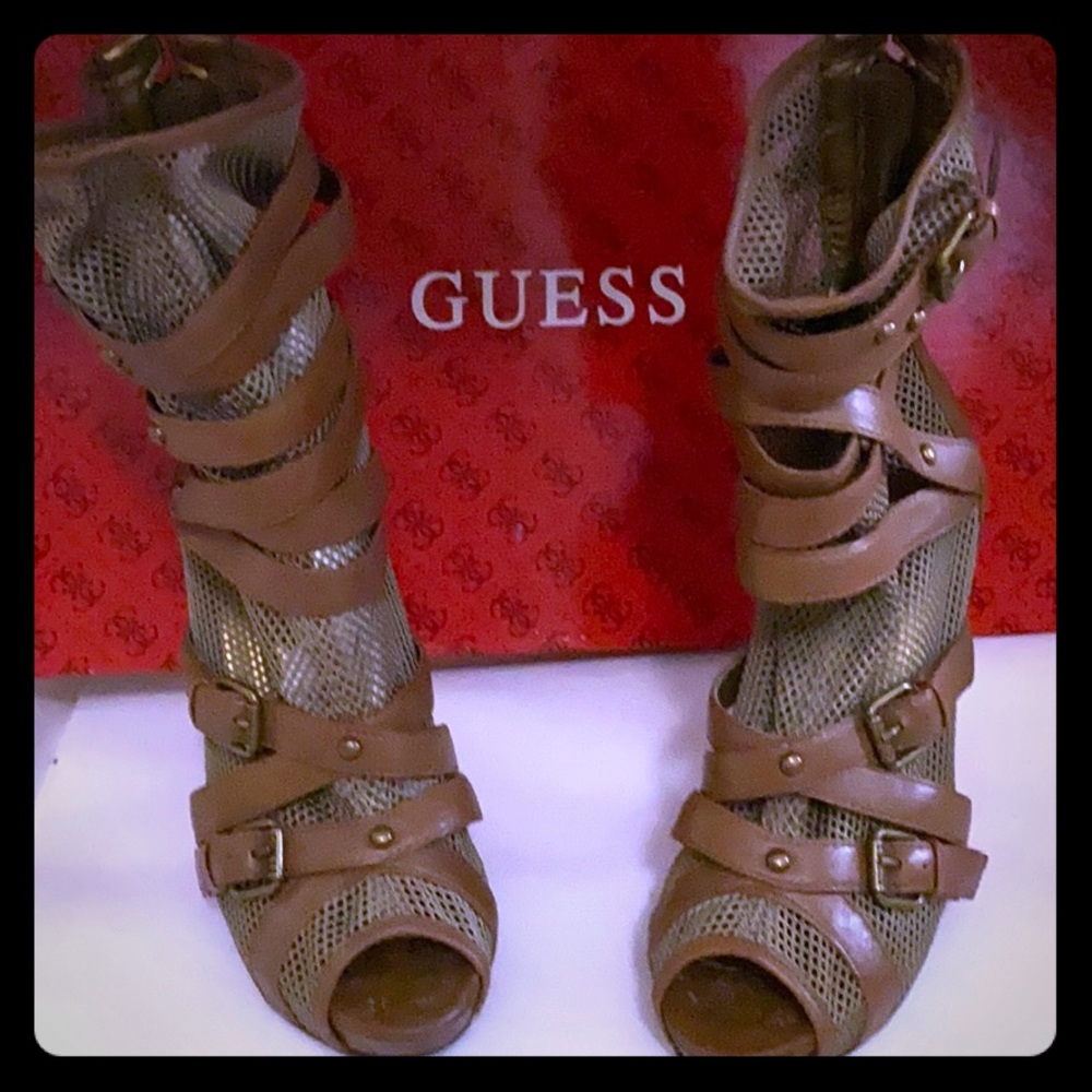 Khaki Strappy Peep Toe